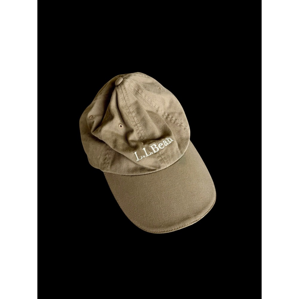 LL Bean LED Lighted Baseball Cap Tan‎ Khaki Cotton Adjustable Strap Dad Hat Mens